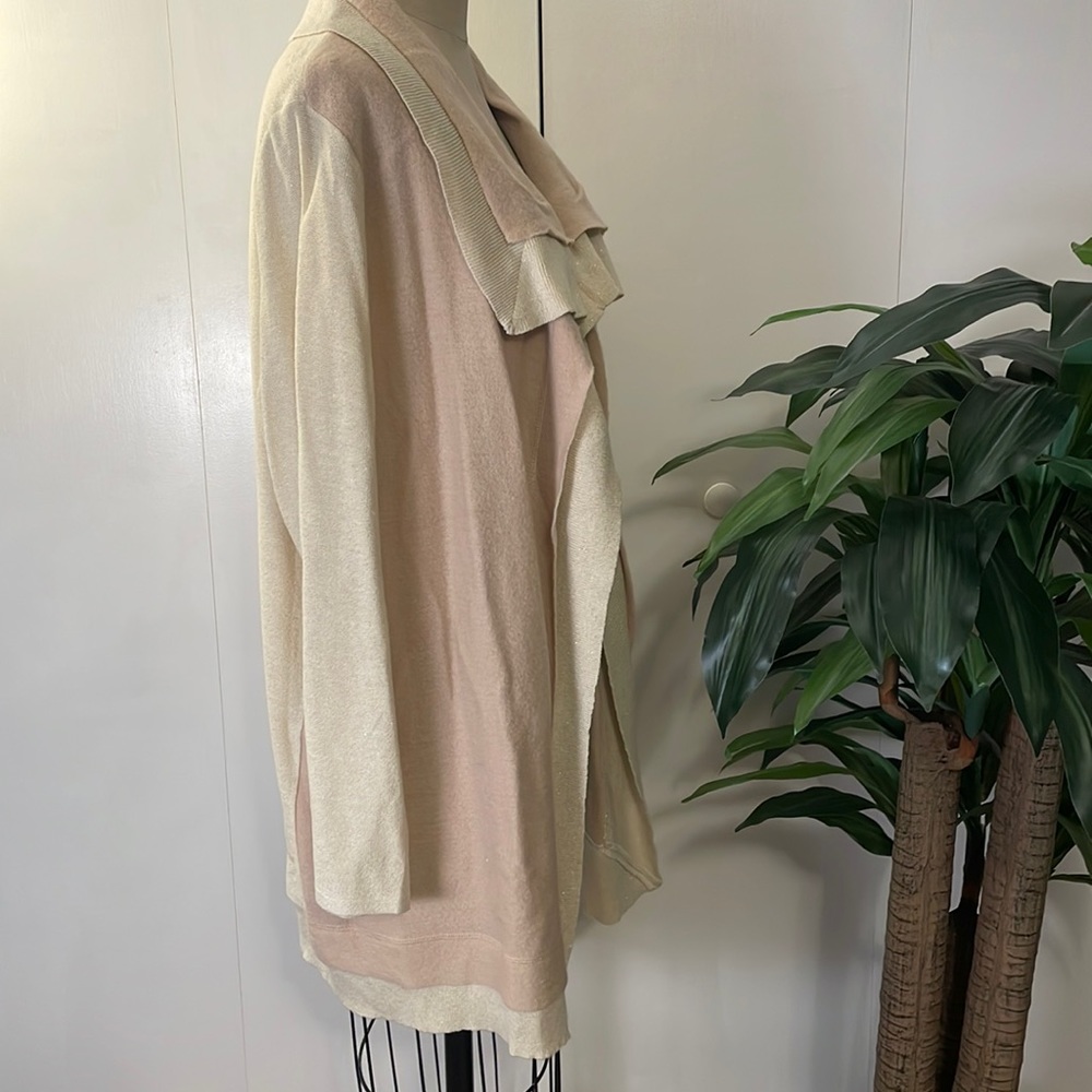Chico’s long sleeve double layer Margie cardigan sweater (size 3) in san… - Picture 6 of 9